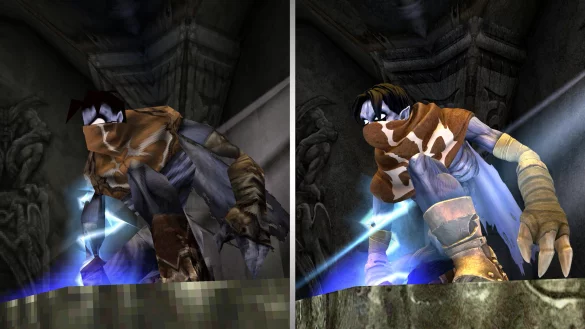 Im direkten Vergleich ist der grafische Unterschied zwischen Original und Remastered-Version von „Legacy of Kain: Soul Reaver 1 & 2 Remastered“ gut zu erkennen. - © Aspyr