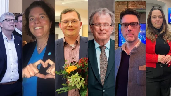 von links nach rechts: Christian Haase und Kerstin Vieregge (beide CDU), Julien Thiede (SPD) und Udo Hemmelgarn (AfD), Robin Wagener (Grüne) und Karin Freiberger (SPD)