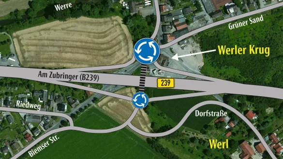 Planungen: Der Landesbetrieb &bdquo;Stra&szlig;en.NRW" treibt den Ausbau der Bundesstra&szlig;e zwischen Autobahn und Lohheide voran. - &copy; Oliver Wendtland