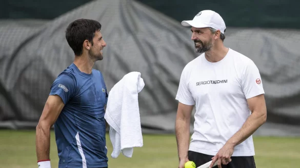 Ivanisevic und Djokovic - &copy; Foto: Peter Klaunzer/KEYSTONE/dpa
