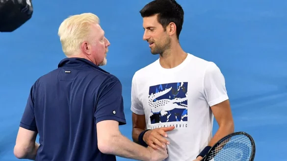 Becker und Djokovic - &copy; Foto: Darren England/AAP/dpa