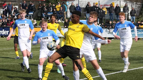 Von Dortmunds Ayukayoh Mengot geht hier viel Torgefahr aus. - &copy; Paul.Cohen