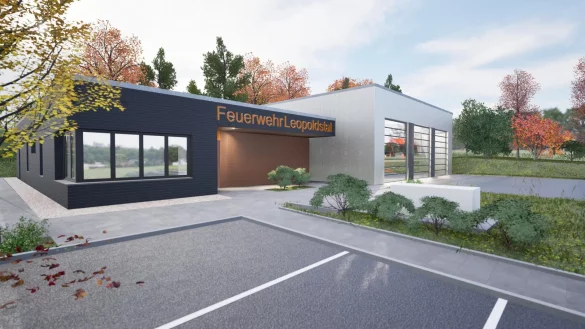 So soll das neue Feuerwehrgerätehaus einmal aussehen. - © Zeichnung: Brand Architekten
