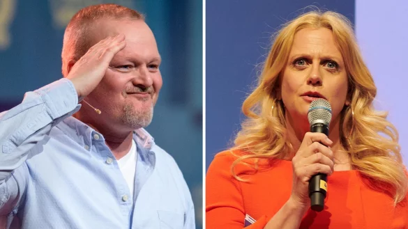 Stefan Raab und Barbara Sch&ouml;neberger - &copy; Foto: Matthias Balk/Annette Riedl/dpa