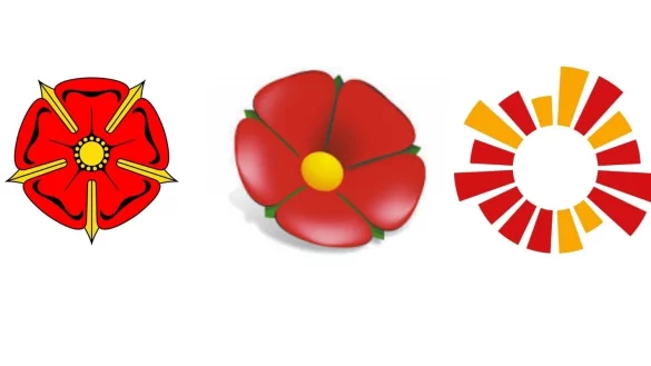 Das neue Logo der Kreisverwaltung (rechts) sorgt für reichlich Diskussionsstoff. Es löst damit das Logo ab, das 2001 unter dem damaligen Landrat Friedel Heuwinkel (CDU) eingeführt wurde (Mitte). Die abgewandelte lippische Rose sollte damals zu einer einheitlichen Außendarstellung des Kreises durch Einrichtungen und Unternehmen beitragen. - © Kreis Lippe/Montage: LZ