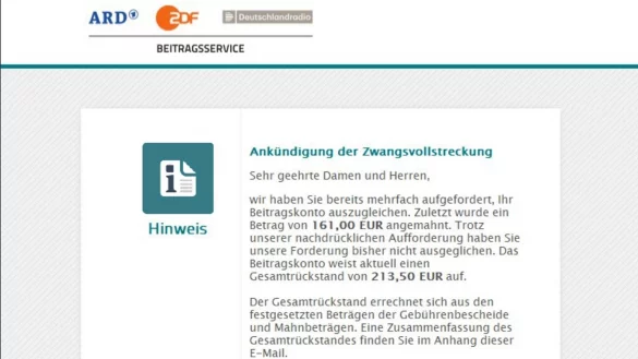 Vermeintliche Mahn-Mails - &copy; Foto: Beitragsservice