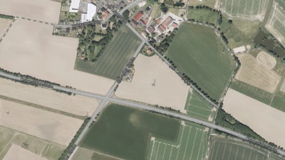 Die Kreuzung der Sylbacher Straße mit der Ostwestfalenstraße in Höhe Retzen soll sicherer werden. - © TIM-online/Geobasisdaten NRW