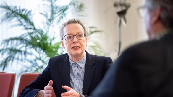 „Konkurrenz belebt das Geschäft": Regierungspräsidentin Thomann-Stahl im Gespräch mit dieser Zeitung. - © Torben Gocke
