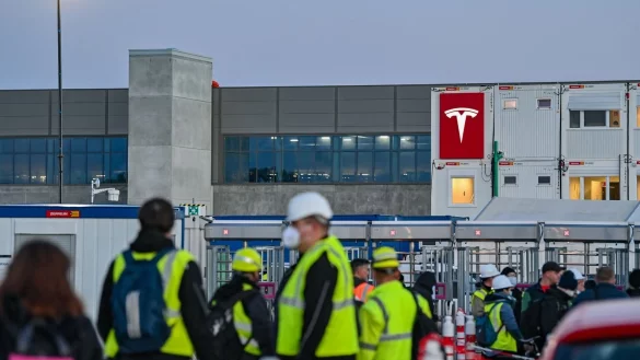 Baustelle der Tesla-Fabrik - &copy; Foto: Patrick Pleul/dpa-Zentralbild/dpa