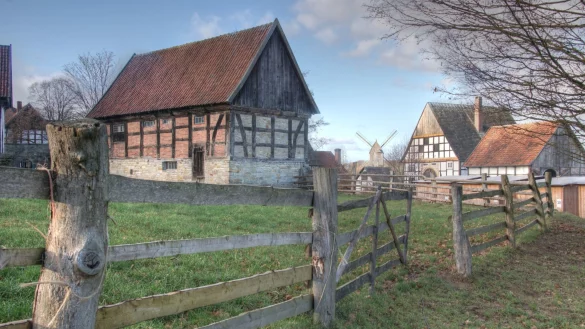 Bei den Winterspaziergängen durch das LWL-Freilichtmuseum Detmold kann man neue Eindrücke gewinnen und auch fotografisch festhalten. - © LWL/Linse