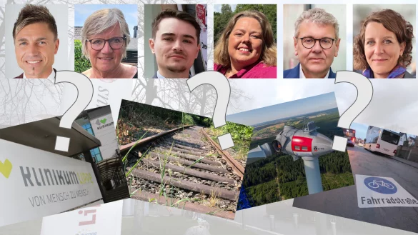 Sechs Kandidaten - viele Themen. Haben Sie Fragen an (von links) Andreas Epp (Aufbruch C), Heike Görder (UKTM), Paul Kuhlemann (die Partei), Ilka Kottmann (SPD), Meinolf Haase (CDU) oder Inga Loke (Grüne)? Dann schreiben Sie uns eine Mail. - © Collage: Thomas Stechemesser