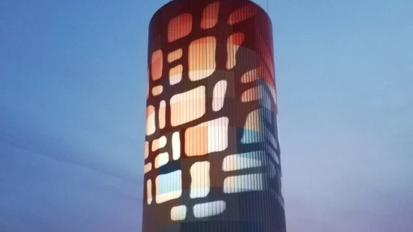 Der W&auml;rmespeicher soll mit verschiedenen Mustern und Farben angestrahlt werden. - &copy; Stadtwerke Detmold