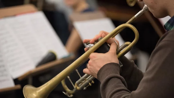 Wann und wie lange darf ein Musiker im Reihenhaus Trompete üben und Unterricht geben? In einem jahrelangen Streit unter Nachbarn in Augsburg hat der Bundesgerichtshof (BGH) am Freitag das Urteil verkündet. - © Sebastian Kahnert/dpa-Zentralbild/dpa