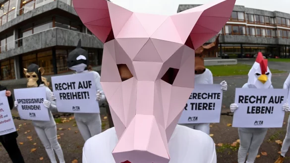 Peta-Protest - &copy; Foto: Uli Deck/dpa