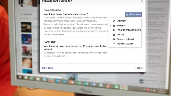 Privatsph&auml;re-Einstellungen bei Facebook. - &copy; Astrid Sewing
