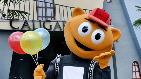 Maskottchen Flimmy - &copy; Foto: Bernd Settnik/dpa