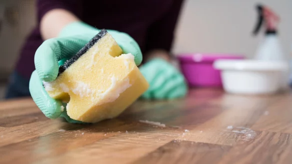 Mit Handschuhen putzen - &copy; Foto: Franziska Gabbert