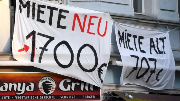 Protest gegen Mietensteigerung in Berlin - &copy; Foto: Ralf Hirschberger/dpa
