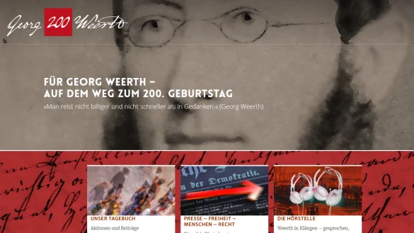 Die Website zu Ehren Georg Weerths ist unter www.weerth200.de zu erreichen. - © Screenshot: weerth200.de