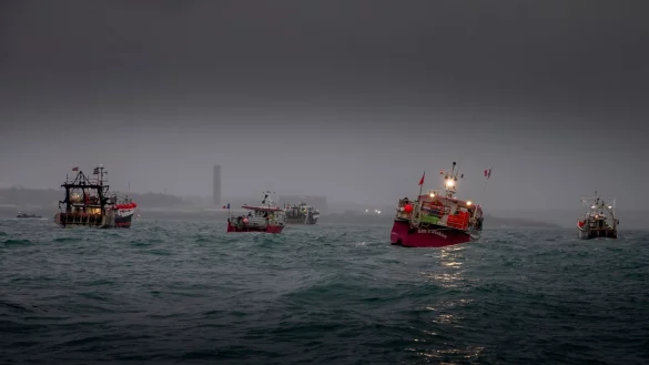 Fischereistreit im &Auml;rmelkanal - &copy; Foto: Gary Grimshaw/Bailiwick Express/PA Media/dpa