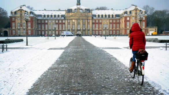 Schnee in M&uuml;nster. - &copy; dpa