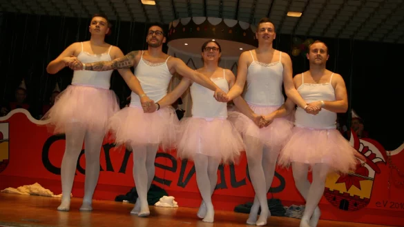Das M&auml;nnerballett ist in jedem Jahr der Renner im Alverdisser Karneval. - &copy; Sylvia Frevert
