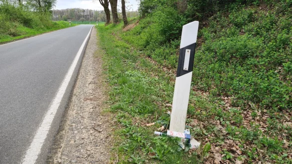 Dieses Bild ist Geschichte: Viele kleine Sektflaschen lagen in den vergangenen Jahren immer wieder am Straßenrand oder im Graben, wie hier am Kluckhofer Weg. - © Archivfoto: Nadine Uphoff