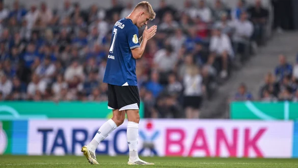 Es ist zum verzweifeln: St&uuml;rmer Julian Kania hat bei Arminia Bielefeld derzeit einen schweren Stand. - &copy; Teresa Kroeger