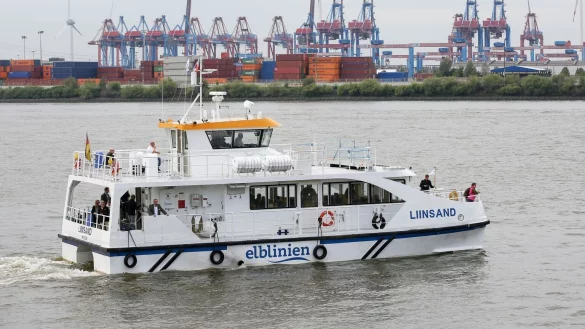 Elbkatamaran &laquo;Liinsand&raquo; - &copy; Foto: Bodo Marks/dpa