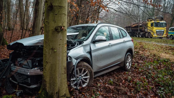 Eine 85-Jährige hatte nach einem Überholmanöver die Kontrolle über ihr Auto verloren und ist in einen Baum gekracht. - © Freitag-TV