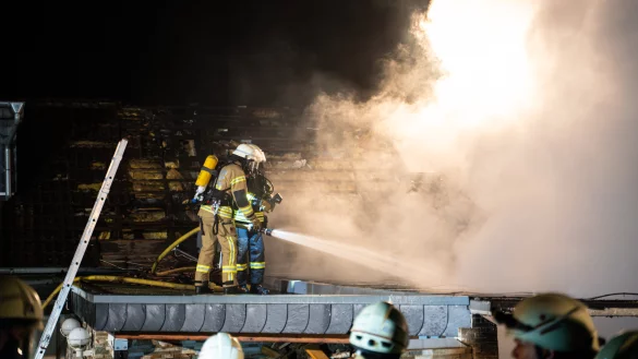 Mit insgesamt 80 Einsatzkräften war die Feuerwehr vor Ort, um den Brand am ersten Weihnachtstag zu löschen. - © Freitag TV