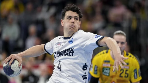 Samuel Zehnder war in der ausverkauften SAP-Arena mit 11/4 Treffern Lemgos torgef&auml;hrlichster Spieler. - &copy; PIX-Sportfotos