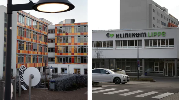 Neubauten geplant: Die Klinikum Lippe GmbH will viele Millionen in die Standorte Detmold (links) und Lemgo investieren. - &copy; Bernhard Preu&szlig;