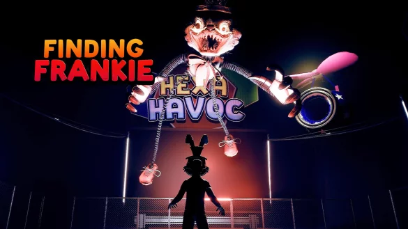 "Finding Frankie" ist ein Parkour-Horror-Spiel, bei dem man vor dem furchterregenden Maskottchenmit den viel zu vielen Zähnen im Mund flüchtet. - © Perp Games