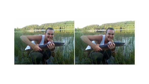 Originalfoto und Bildmanipulation - &copy; Foto: Sophie Nightingale/Cognitive Research/dpa