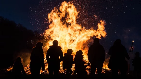 Osterfeuer - &copy; Foto: picture alliance / Boris Roessler/dpa/Archiv