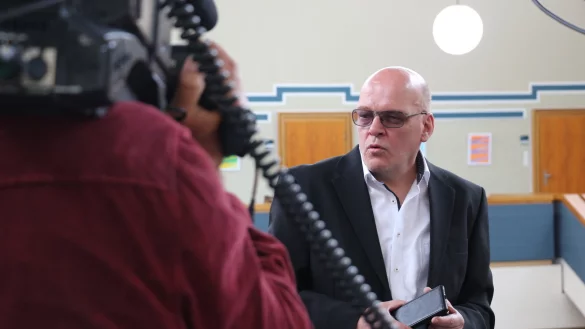 Rolf Herbrechtsmeier am Mittwochmorgen kurz vor der Verhandlung. Es ist der letzte Prozestag eines Mammutprozesses. - &copy; Janet K&ouml;nig