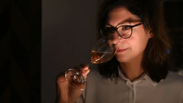 Winzerin Nadine Herres-Singer - &copy; Foto: Peter Zschunke/dpa-Zentralbild/dpa