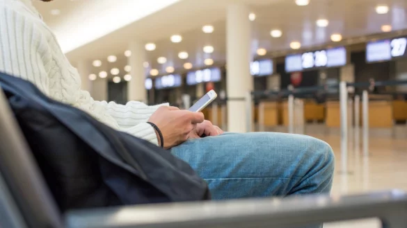 Smartphone-Nutzung am Flughafen - &copy; Foto: Christin Klose/dpa-tmn
