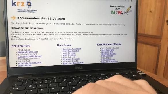 &Uuml;ber die Internetseite des Kommunalen Rechenzentrums Minden-Ravensberg/Lippe konnten am Wahlabend &uuml;ber Stunden keine Wahlergebnisse abgerufen werden. - &copy; Carolin Nieder-Entgelmeier