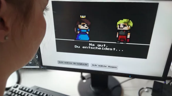 Kriemhild oder Hagen? Zu Beginn des virtuellen Theaterst&uuml;cks "nibelungenpunkt.de" darf der Zuschauer selbst entscheiden - und wird zum Spieler. - &copy; Yvonne Glandien