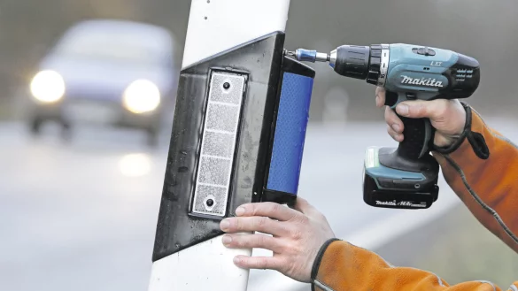 Umstritten: Experten haben die Wirkung der blauen Wildreflektoren an den Stra&szlig;enleitpfosten untersucht. - &copy; dpa