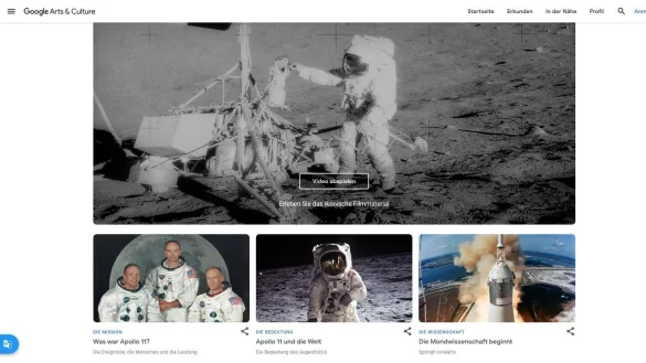 Aufnahmen von der Mondlandung - &copy; Foto: artsandculture.google.com/dpa-tmn