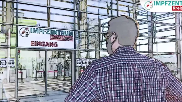Der Kreis zeigt auf seiner Webseite in einem mehr als zweiminütigen Video, wie der Besuch im Impfszentrum ablaufen wird. - © Kreis Lippe
