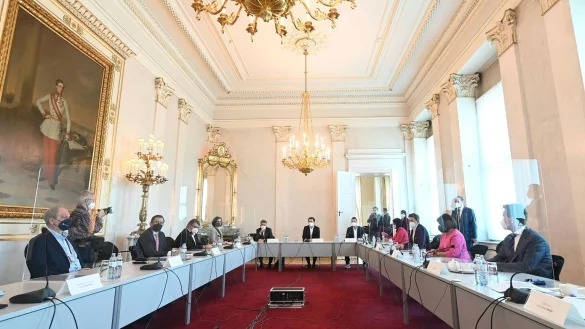 Spitzenrunde in Wien - &copy; Foto: Helmut Fohringer/APA/dpa