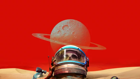 Na, der liegt aber wohl schon l&auml;nger dort im Sand. Mit "The Invincible" k&ouml;nnen wir eine faszinierende Geschichte auf dem mysteri&ouml;sen Planeten "Regis III" erleben. Die Romanvorlage dazu schuf Stanislaw Lem. - &copy; 11 bit studios