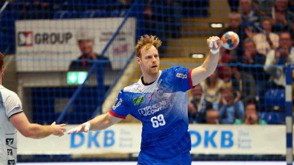 Christian Klimek z&auml;hlt zu den Abwehrs&auml;ulen beim TBV Lemgo Lippe. Bei seinem k&uuml;nftigen Arbeitgeber erwartet ihn heute eine schwere Aufgabe. Foto: J&ouml;rg Hagemann - &copy; J&ouml;rg Hagemann