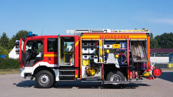 Das Tankl&ouml;schfahrzeug "TLF 4000" ist seit 2021 in der L&ouml;schgruppe Biemsen-Ahmsen im Einsatz. Jetzt soll es ausgemustert und gegen ein neues Fahrzeug ausgetauscht werden. - &copy; Frank Tasche/Freiwillige Feuerwehr Bad Salzuflen