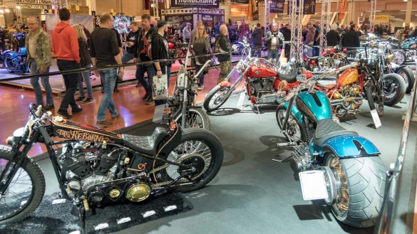 Die &bdquo;Custombike&ldquo; in den Messehallen an der B 239 ist alle Jahre wieder ein Besuchermagnet. Die Veranstaltung im vergangenen Dezember z&auml;hlte mehr als 32.000 G&auml;ste Archivfoto: Heidi Stork - &copy; Rollin' Pictures