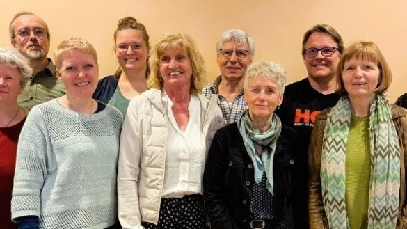 Grüne Kandidaten für die Kommunalwahl: Karsten Schmeißner, Elke Wittek, Frank Harmann, Silke Kropp, Elena Holling, Dr. Birgit Meyer-Ehlert, Norbert Köhler, Michael Conrad, Wulf Herrmann (von links). - © B90/Die Grünen